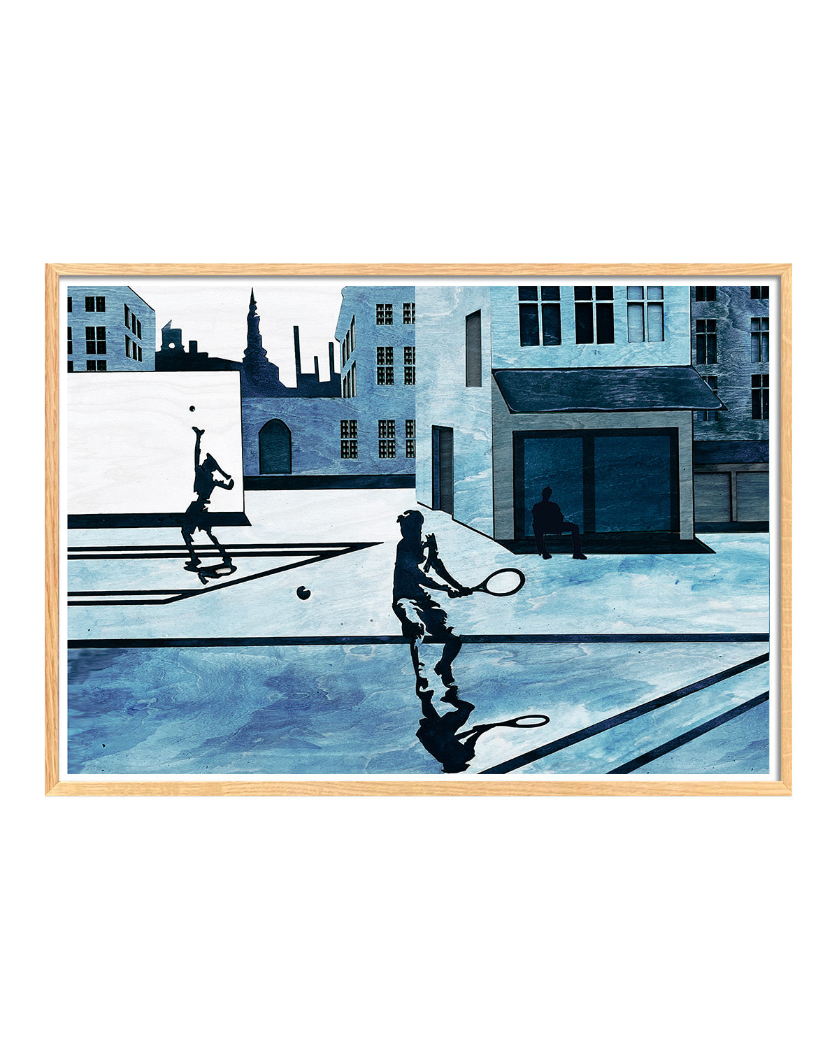 Urban tennis players, Art Print