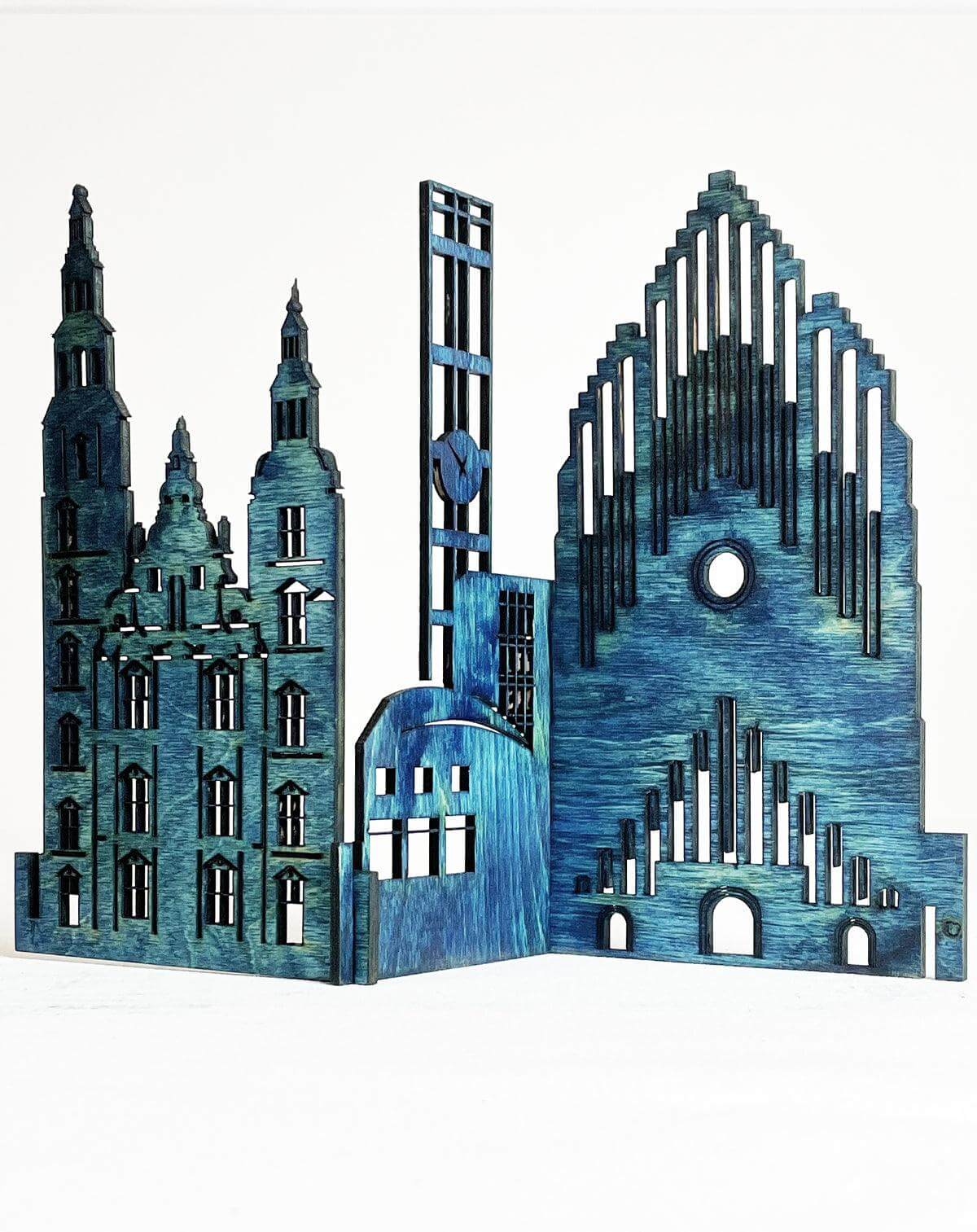A design accessories collection with silhouttes og iconic buildings / Dekorative designs med silhuetter af ikoniske bygninger
