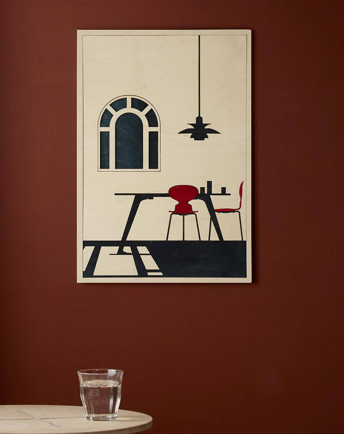 Arne Jacobsen interior, Artwork