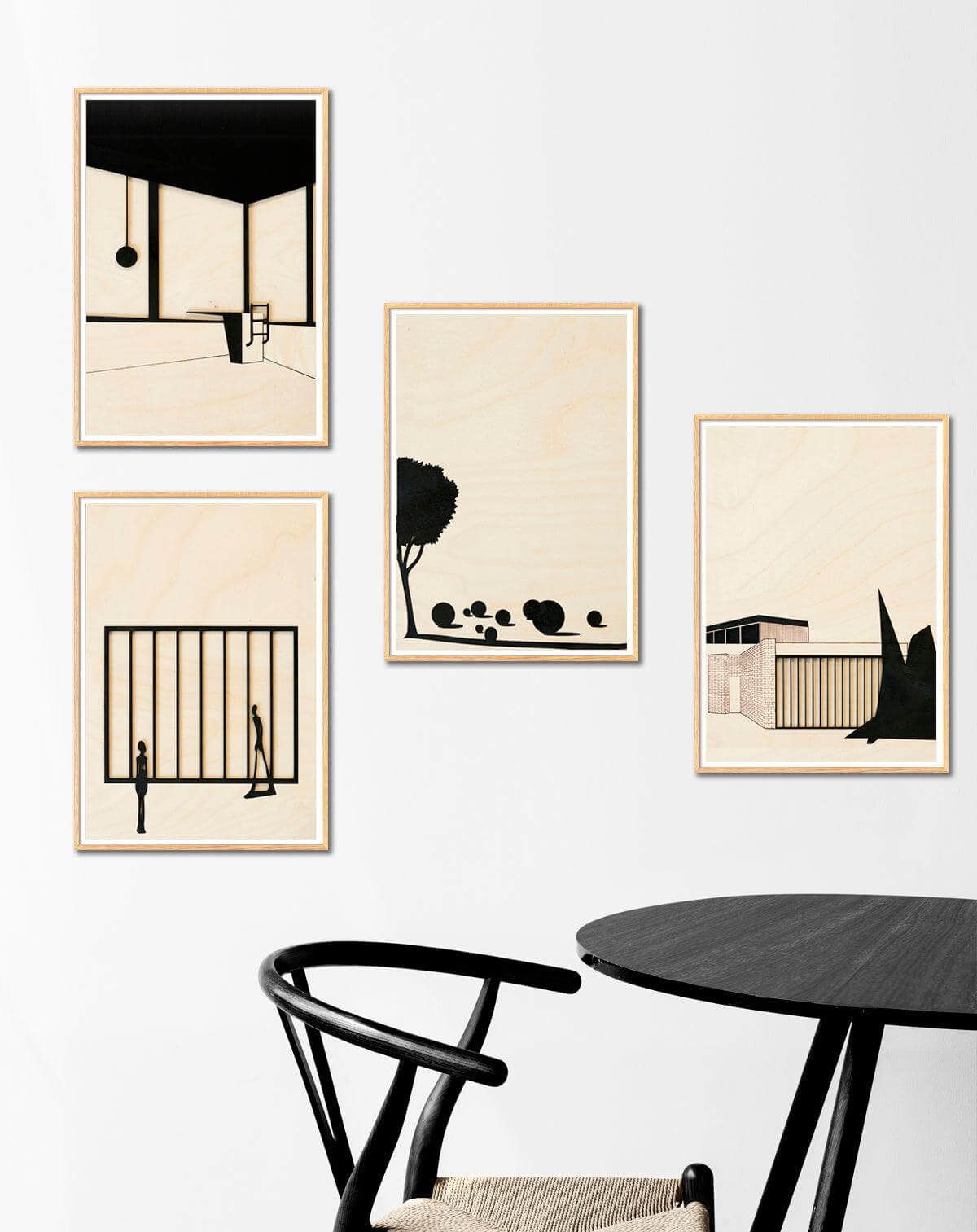 ARTWALL No. 8   /   4 ARTPRINTS WITH FRAMES