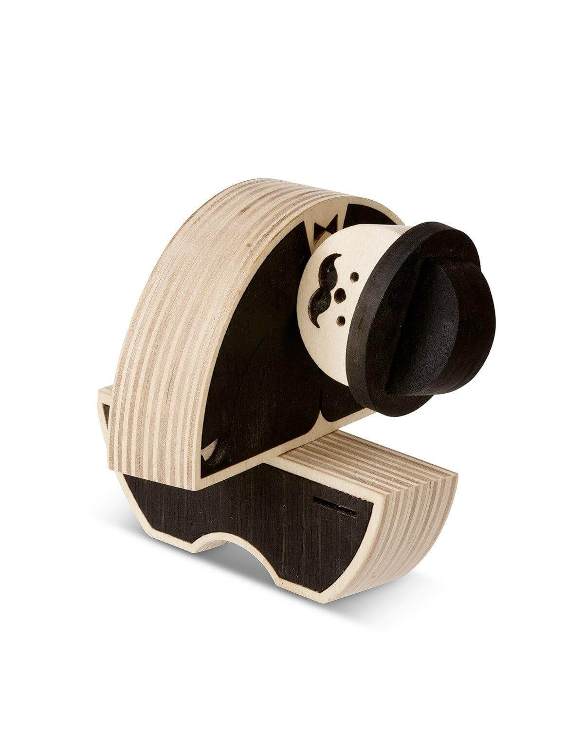 Cirkusdirektør, håndlavet magnetisk træfigur.