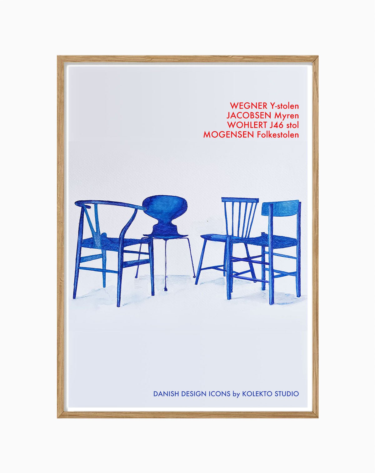 Danish Chairs, Art Print - kolekto