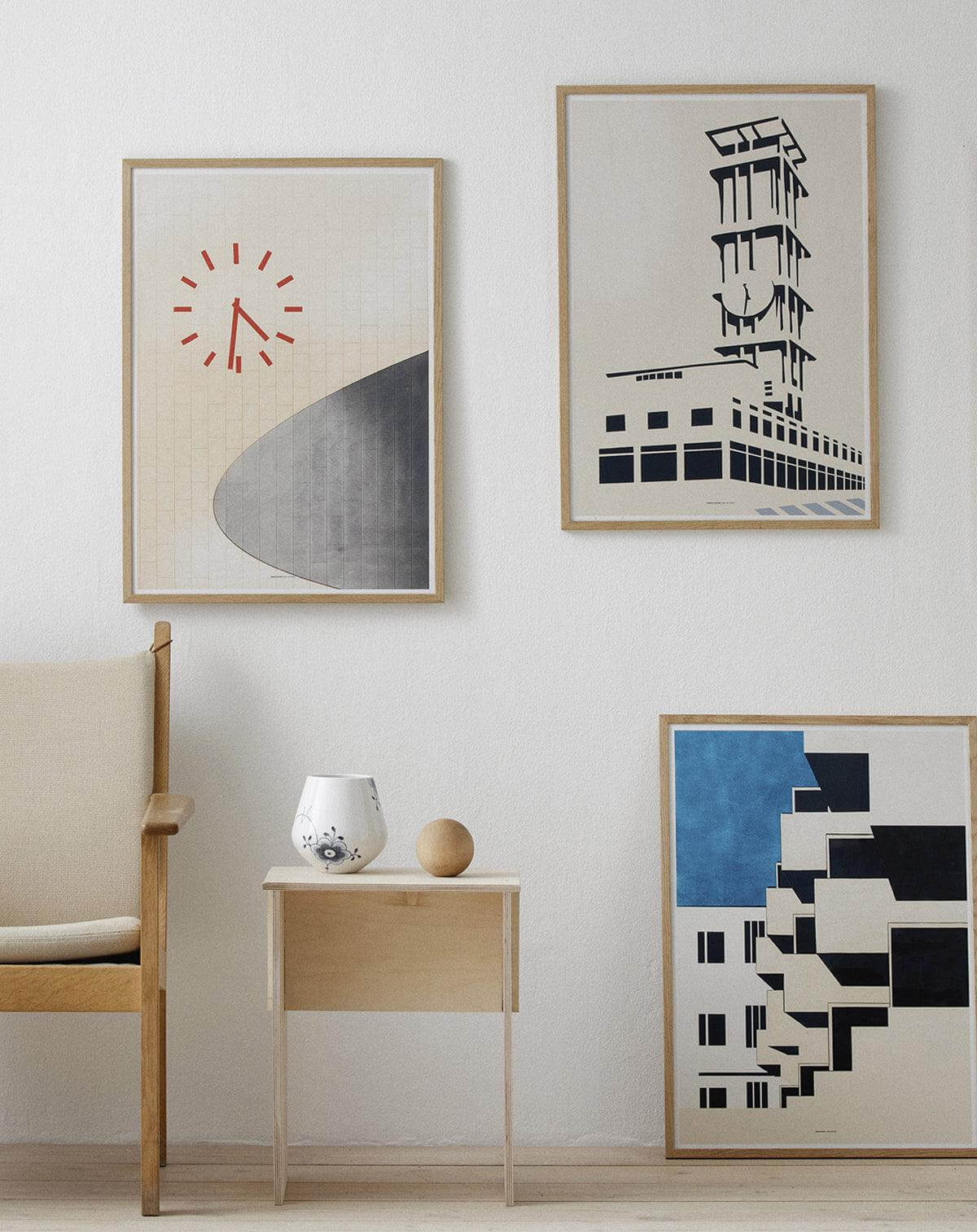 Decorate your home with architechtural art works of Arne Jacobsens master pieces / Grafiske plakater til hjemmets indretning