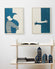 Graphic artwall with artworks of a hug by KOLEKTO studio