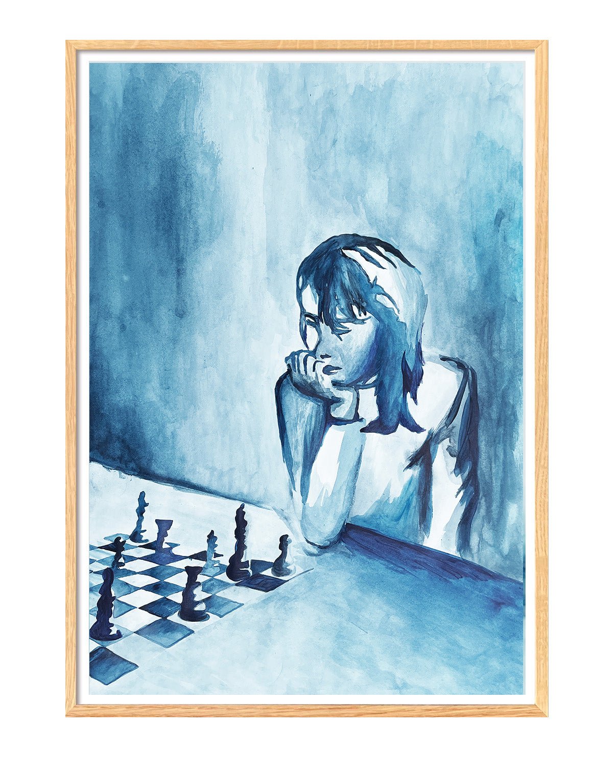 Girl Playing chess I ARTPRINT - #kolekto#