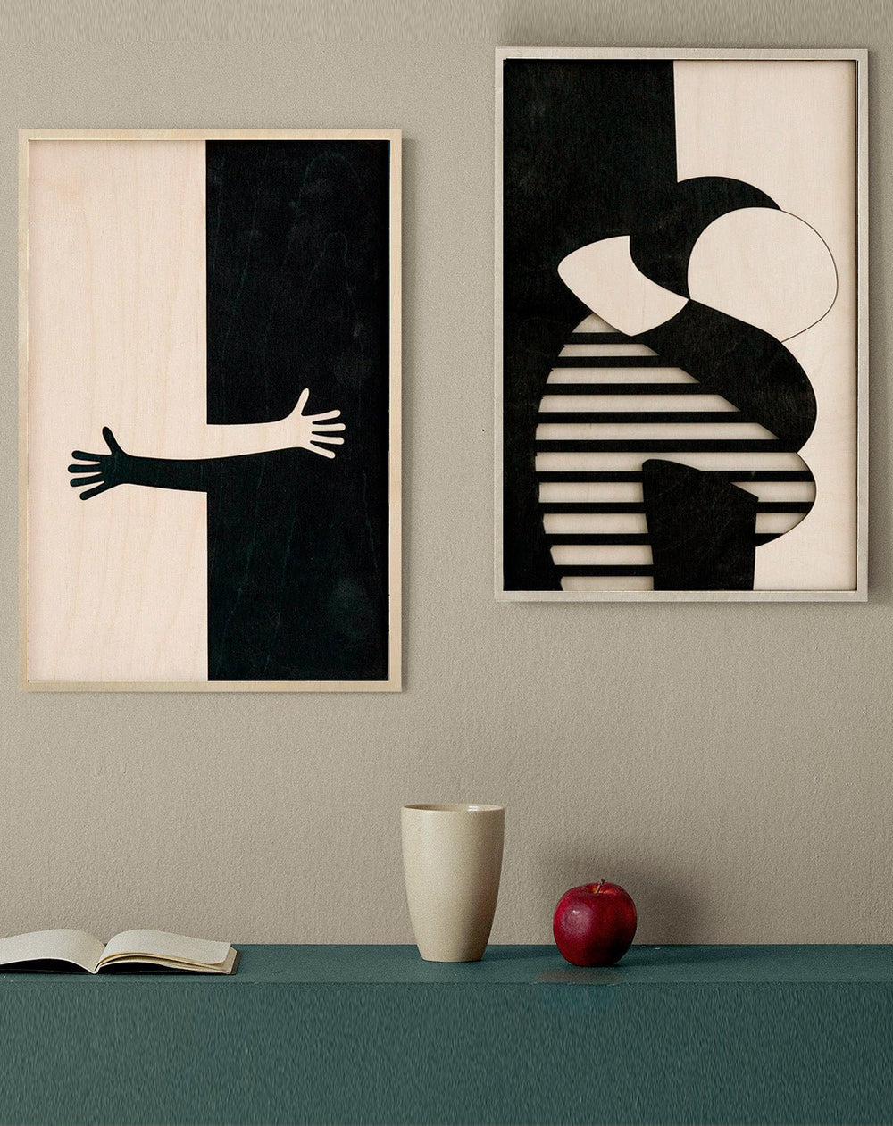 Artwork of a hug by the Danish design studio KOLEKTO